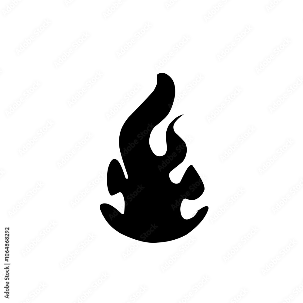 Hand drawn Fire flames black icons Hand drawn Fire flames black icons