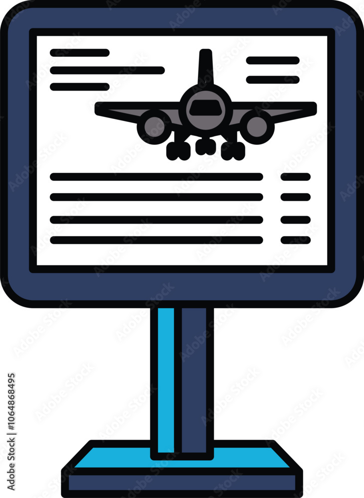 A blue sign with a plane on it A blue sign with a plane on it