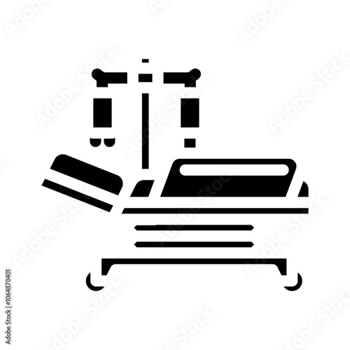 hospital bed cancer treatment glyph icon vector. hospital bed cancer treatment sign. isolated symbol illustration