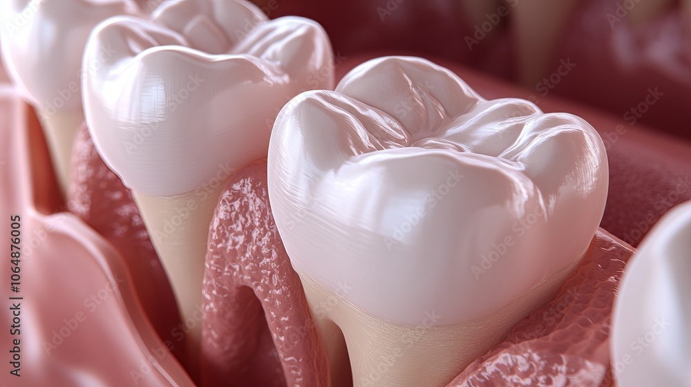This 3D illustration showcases a molar tooth, emphasizing its enamel and root structure. The image is ideal for dental, healthcare, and educational content that emphasizes oral hygiene and treatment. This 3D illustration showcases a molar tooth, emphasizing its enamel and root structure. The image is ideal for dental, healthcare, and educational content that emphasizes oral hygiene and treatment.