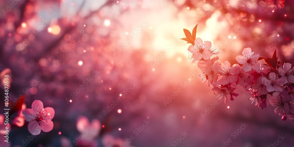 Delicate cherry blossoms bloom softly in the warm light of morning. A stunning display of pink hues creates a magical atmosphere. Perfect for nature lovers and spring celebrations. AI Delicate cherry blossoms bloom softly in the warm light of morning. A stunning display of pink hues creates a magical atmosphere. Perfect for nature lovers and spring celebrations. AI