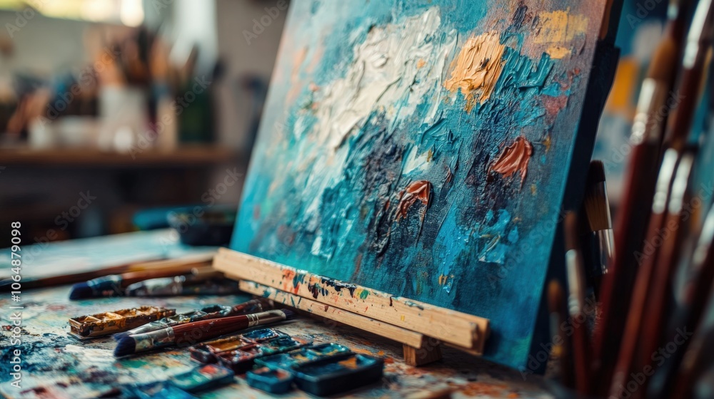 A small art gallery where the owner is curating local work, providing a platform for creative expression A small art gallery where the owner is curating local work, providing a platform for creative expression