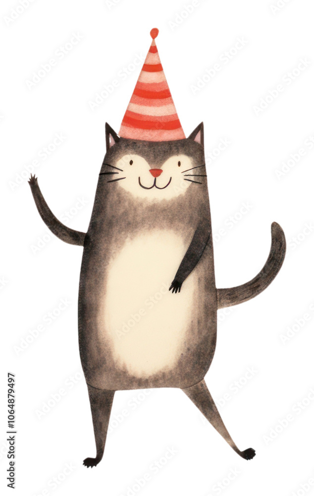 Naklejka premium PNG Cat dance party animal mammal pet.