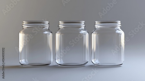 Versatile glass jar template rendered in 3D, showcasing its adaptability for various uses.