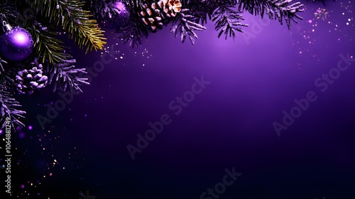 Minimalist Merry Christmas design in pink and purple on dark.