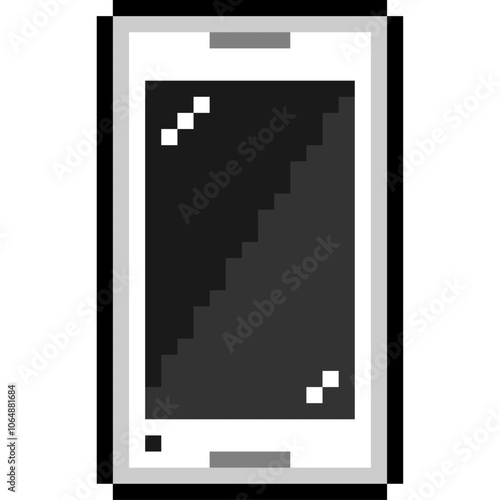 スマートフォン2 ホワイトドット絵 8bit (.ai)