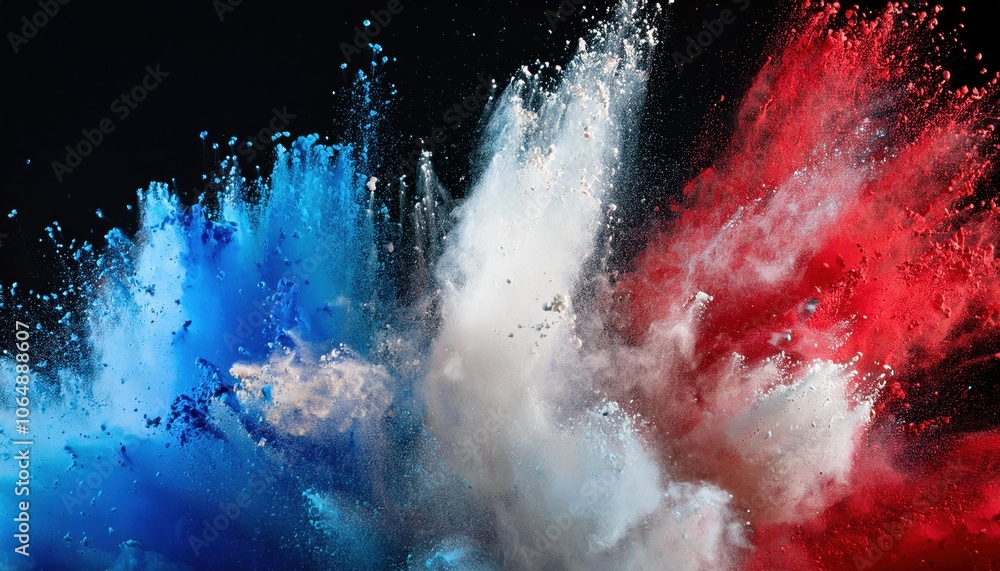 Dynamic Explosion of Red, White, and Blue Ink Clouds in Abstract Flow, Symbolizing Patriotism, Unity, and Freedom in Motion. Perfect for Independence Day, Veterans, or Memorial Day Themes Dynamic Explosion of Red, White, and Blue Ink Clouds in Abstract Flow, Symbolizing Patriotism, Unity, and Freedom in Motion. Perfect for Independence Day, Veterans, or Memorial Day Themes