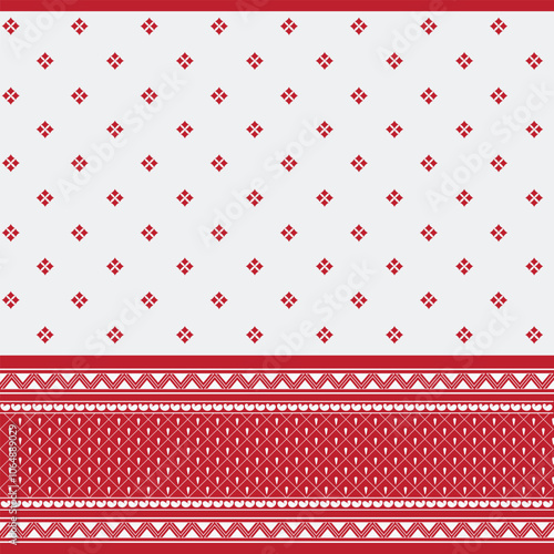 Ethnic Jamdani saree border pattern design. Bangladesh and Indian original Traditional saree design patterns. Folk seamless fabric vector pattern design.
