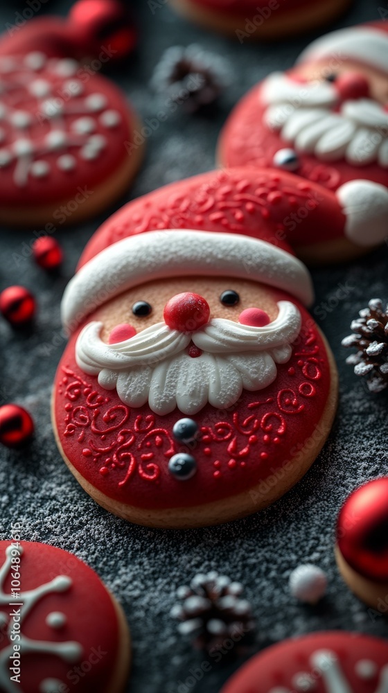 Christmas Cookies with Santa Claus Decorations Christmas Cookies with Santa Claus Decorations