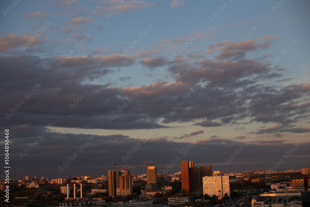 Fototapeta premium sunset over the city