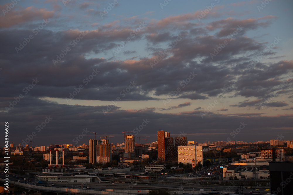 Fototapeta premium sunset in the city