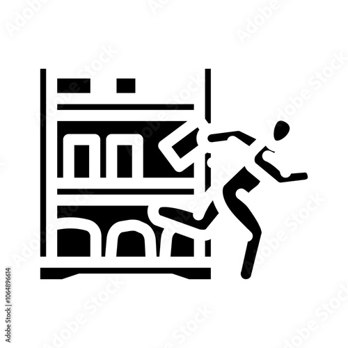 shoplifting crime glyph icon vector. shoplifting crime sign. isolated symbol illustration