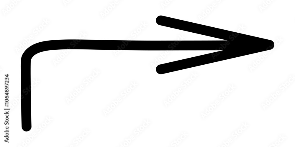 Arrow. Sketch. Black long arrow pointing to the right. Hand drawn sign. Vector illustration. Outline on isolated white background. Doodle style. Idea for web design. Arrow. Sketch. Black long arrow pointing to the right. Hand drawn sign. Vector illustration. Outline on isolated white background. Doodle style. Idea for web design.