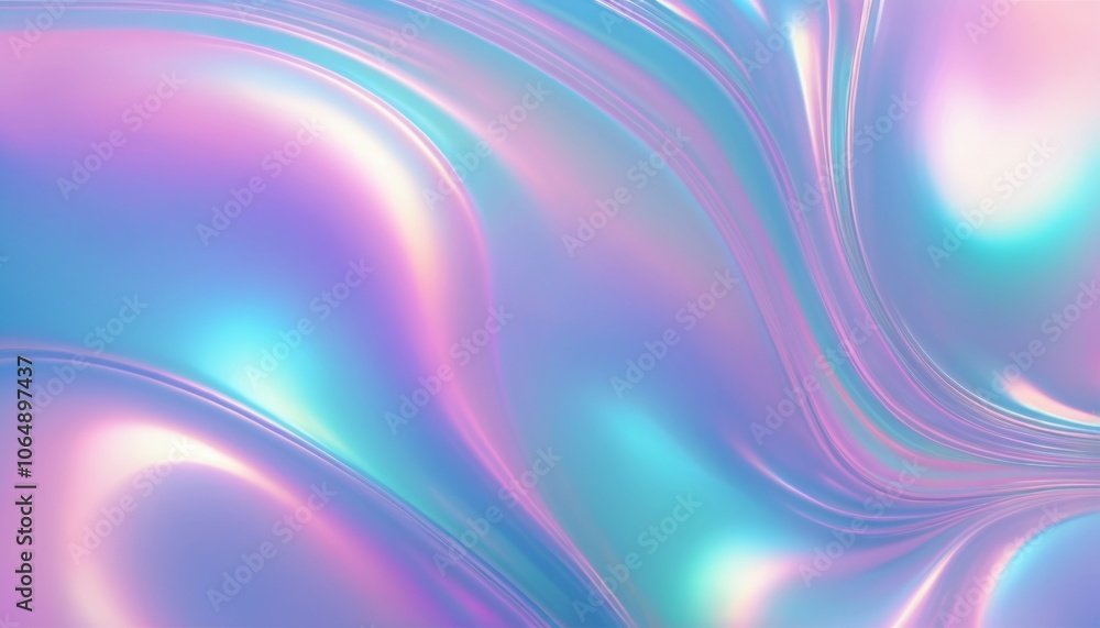 Fluid vaporwave background with iridescent waves in pastel pink and blue hues Fluid vaporwave background with iridescent waves in pastel pink and blue hues