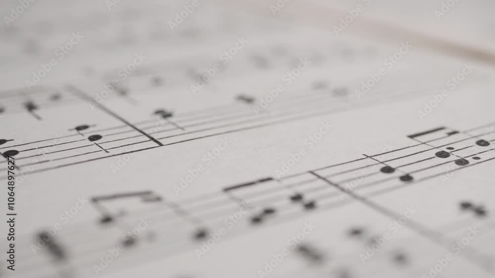 Elegant Pages of Old Piano Sheet Music Close-Up Elegant Pages of Old Piano Sheet Music Close-Up