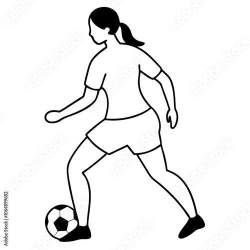 Soccer Dribbling Female Vector.