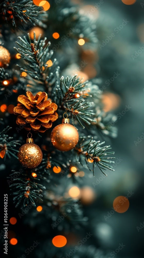 Festive Christmas Tree Decoration with Ornaments Festive Christmas Tree Decoration with Ornaments
