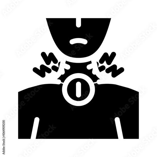 sore throat hoarseness disease symptom glyph icon vector. sore throat hoarseness disease symptom sign. isolated symbol illustration