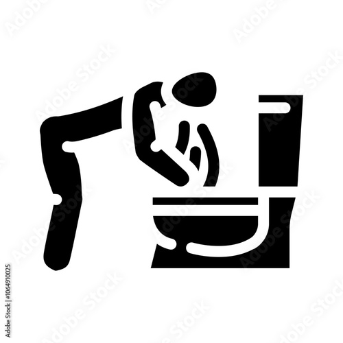 nausea vomiting disease symptom glyph icon vector. nausea vomiting disease symptom sign. isolated symbol illustration