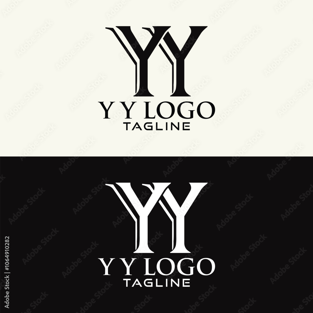 YY Abstract Letter Logo Line Art YY Abstract Letter Logo Line Art