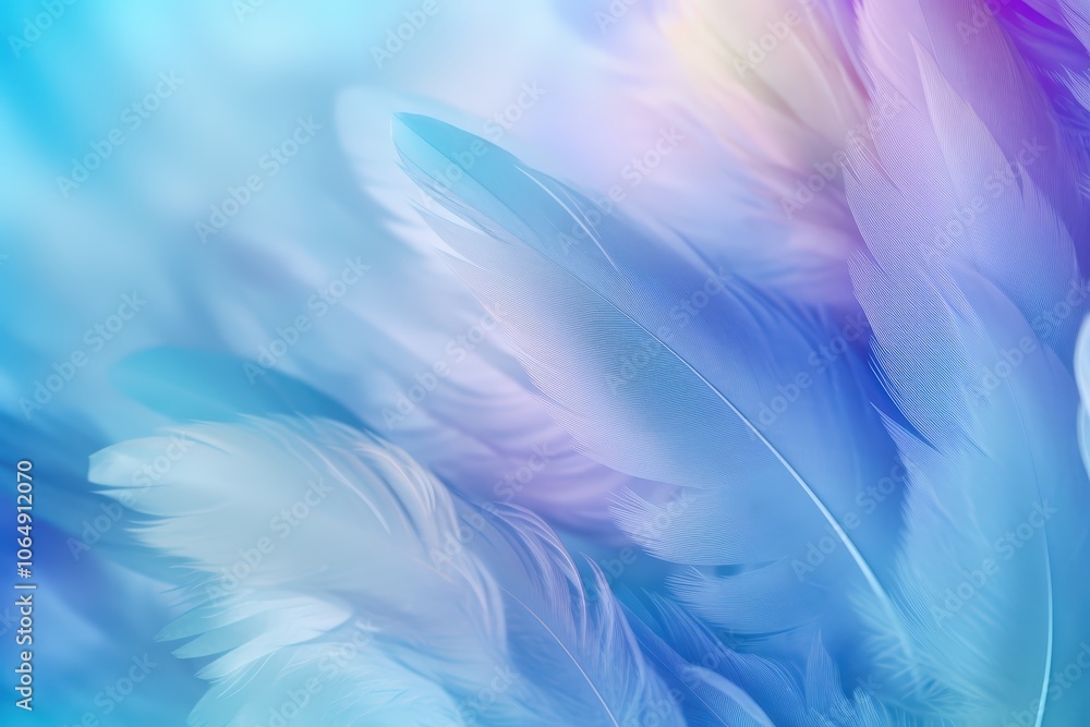 Naklejka premium Soft blue feathers