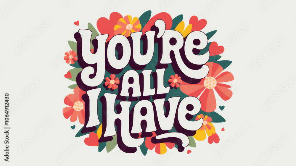 Floral design with the words you're all I have.. Floral design with the words you're all I have..