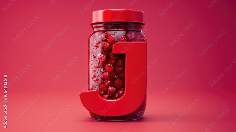 Fresh raspberries arranged in a jar on a table, perfect for decorating or as a still life photography prop Fresh raspberries arranged in a jar on a table, perfect for decorating or as a still life photography prop