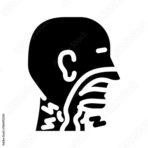 difficulty swallowing disease symptom glyph icon vector. difficulty swallowing disease symptom sign. isolated symbol illustration