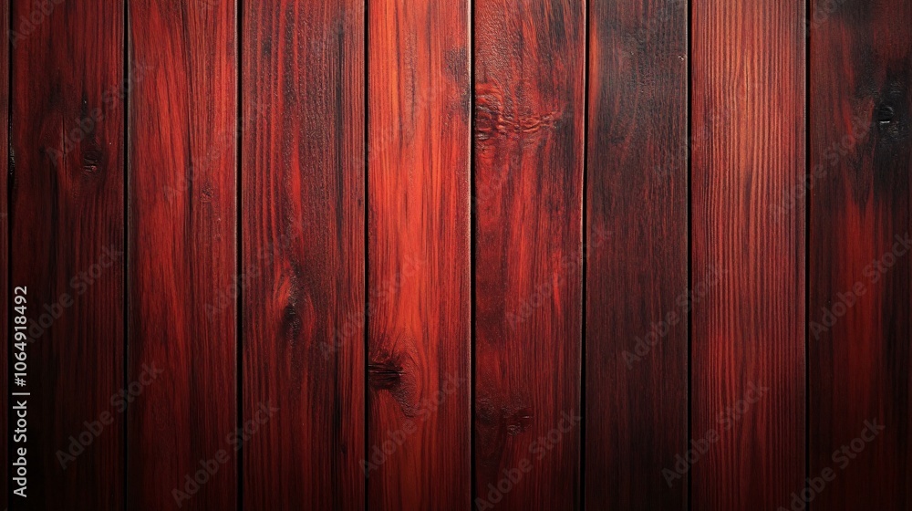 Naklejka premium Red Wooden Plank Background Texture