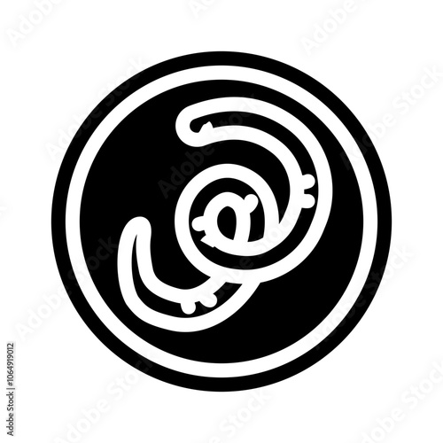 helminth worm parasite glyph icon vector. helminth worm parasite sign. isolated symbol illustration