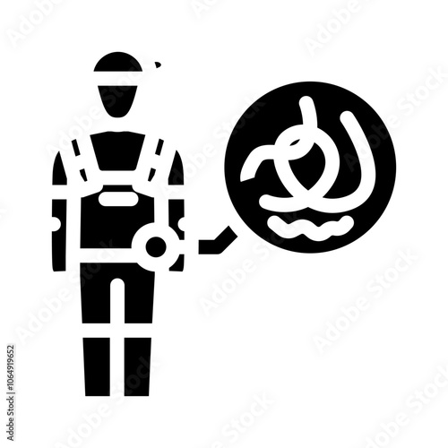 kid boy helminth worm glyph icon vector. kid boy helminth worm sign. isolated symbol illustration