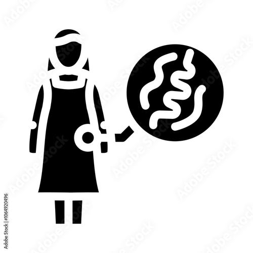 kid girl helminth worm glyph icon vector. kid girl helminth worm sign. isolated symbol illustration