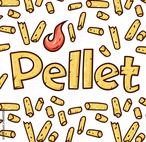 doodle cartoon style lettering with pellets. vector background