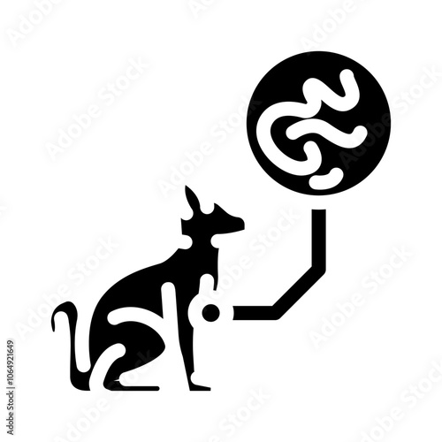 cat parasite worm glyph icon vector. cat parasite worm sign. isolated symbol illustration