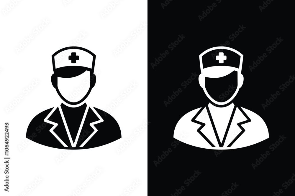 Nurse icon, nurse logo icon, medical nurse logo icon vector illustration on white background. Nurse icon, nurse logo icon, medical nurse logo icon vector illustration on white background.