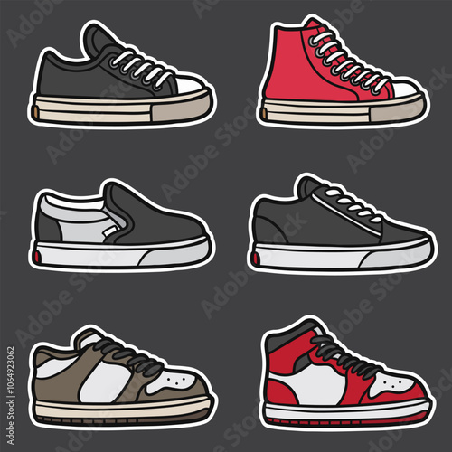 set of sneakers good for sticker, element design, badge, icons, etc