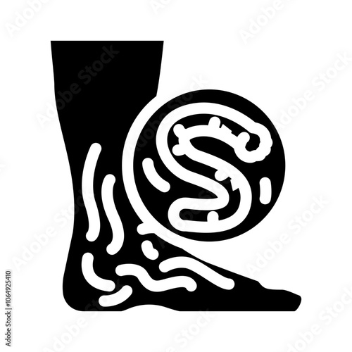 hookworm parasite glyph icon vector. hookworm parasite sign. isolated symbol illustration