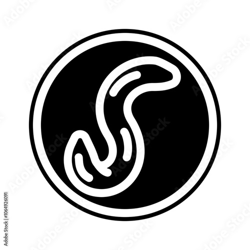 pinworm parasite glyph icon vector. pinworm parasite sign. isolated symbol illustration