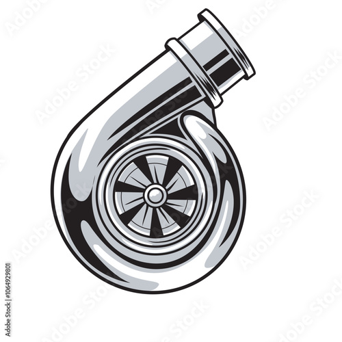 Vector Illustration of Turbo with Detailed Vintage Illustration