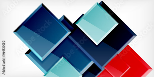 Colorful squares with reflections abstract background design. Vector Illustration For Wallpaper, Banner, Background, Card, Book Illustration, landing page