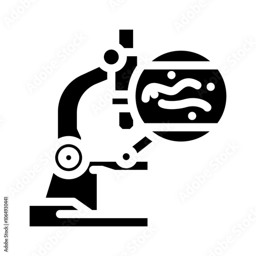 microscope worm parasite glyph icon vector. microscope worm parasite sign. isolated symbol illustration