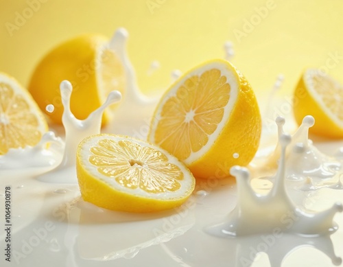 Fresh Fruits Immersed in water and milk.Refreshing and Invigorating