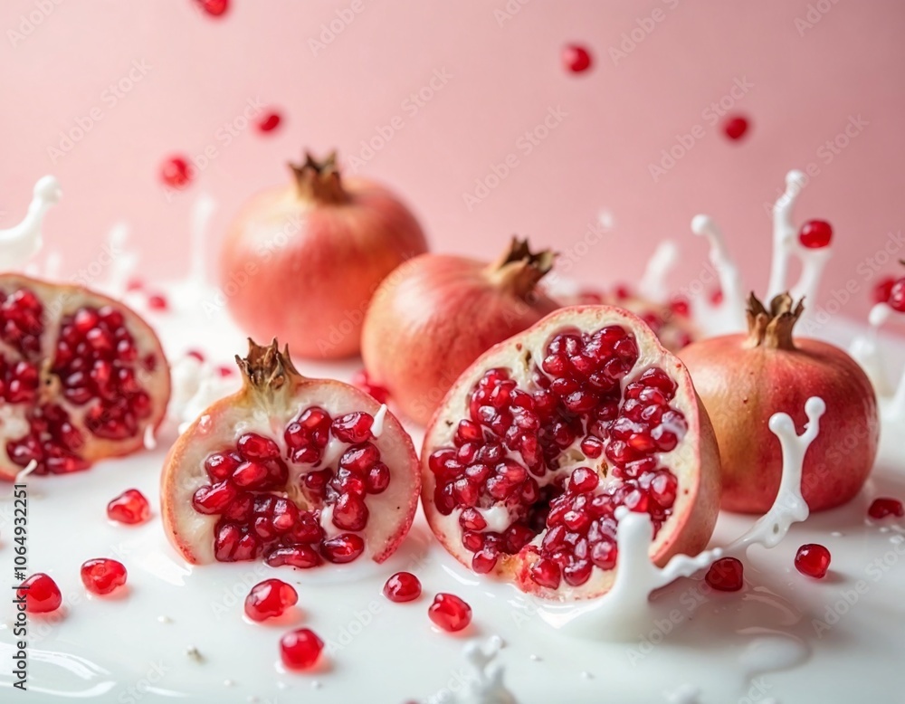 Fresh Fruits Immersed in water and milk.Refreshing and Invigorating