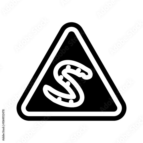 warning symbol worm parasite glyph icon vector. warning symbol worm parasite sign. isolated symbol illustration