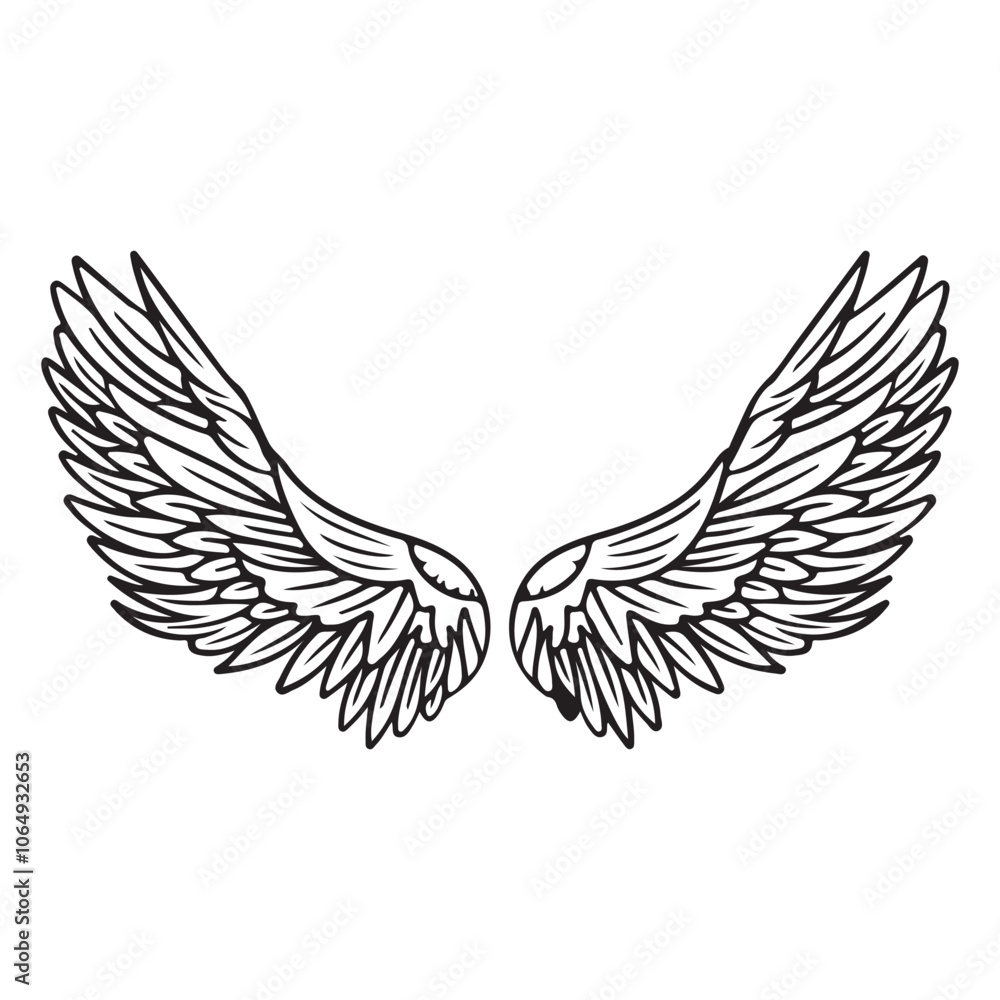 Obraz premium tattoo, flying, bird,wings vector design 