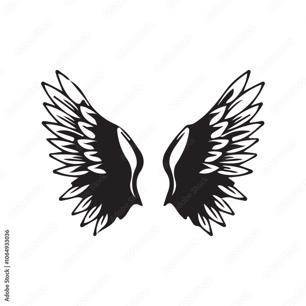 Obraz premium tattoo, flying, bird,wings vector design 