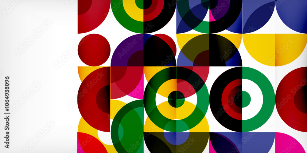 Fototapeta premium Colorful circle abstract background. Template for wallpaper, banner, presentation, background
