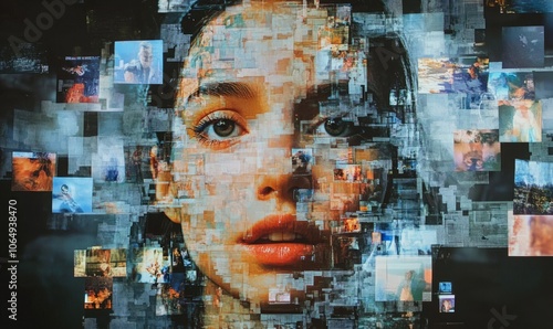 recognition technology, illustrating the creation of deep fake images and the manipulation of visual content using advanced artificial intelligence algorithms