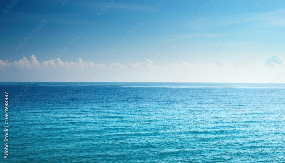 Fototapeta premium Tranquil Blue Sky and Water Backgrounds Serene Scenes for Creative Projects
