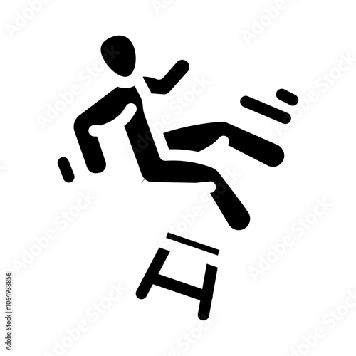 fall household injury accident glyph icon vector. fall household injury accident sign. isolated symbol illustration